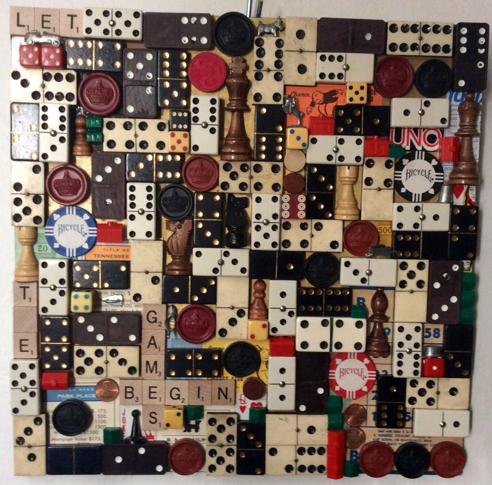 Vintage Game Piece Collage Etsy