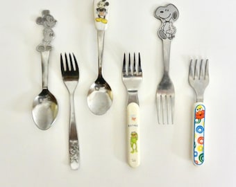 Kids Stainless Utensils -  Spoon Fork / Children's Flatware Table Setting