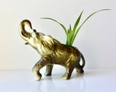 Ceramic Elephant Planter Plant Pot Container Elegant Animal Plant Collector House Warming Gift Green Thumb Home Decor