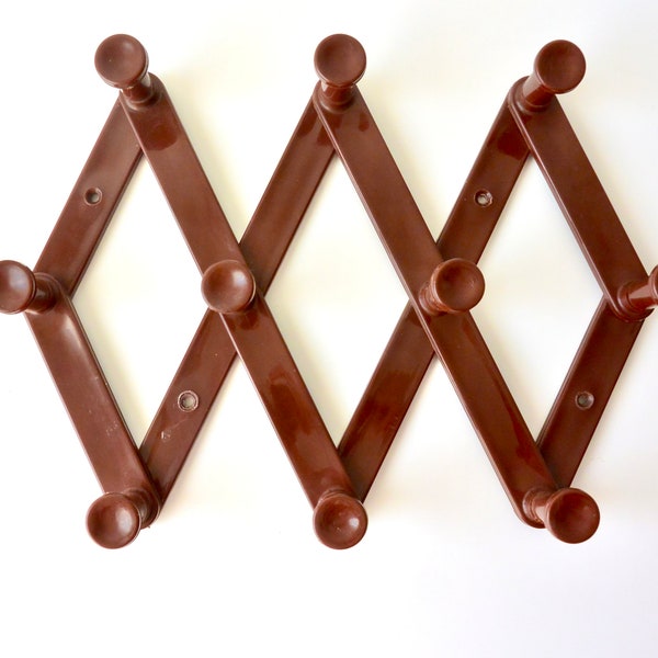 Perchero De Plegable Acordeón De Madera Con 10 Ganchos - Expandible Y Vintage (Disponibles 2 Unidades)