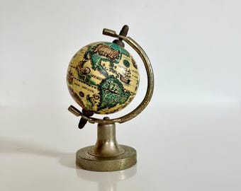Vintage Mariner Globe Japan Metal Base Miniature Old World Globe  / House Warming Gift / Home Decor