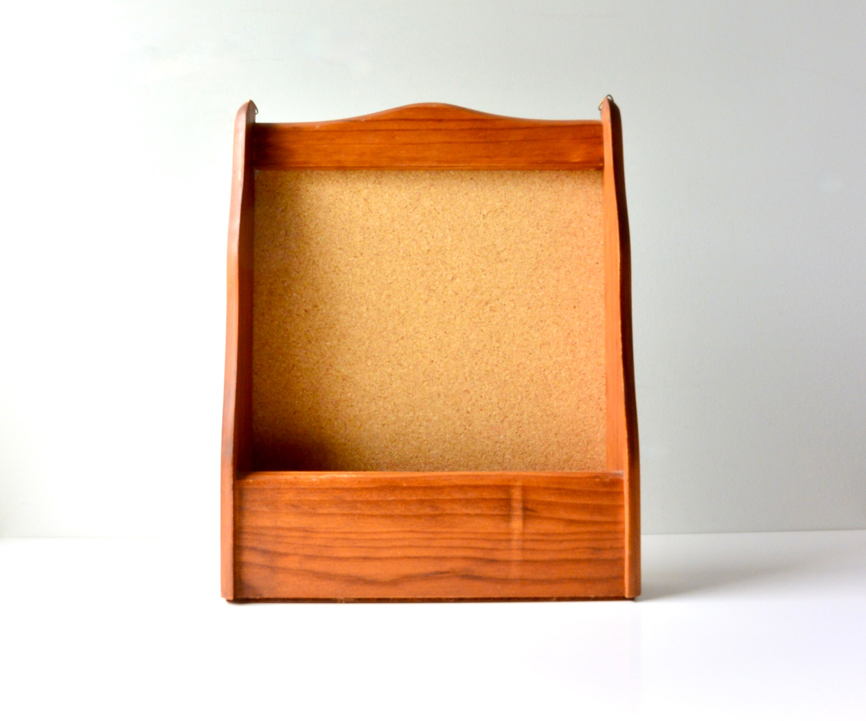 Mid Century Wood Bulletin Board / Wall Hanging Cork Display Etsy