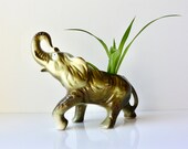 Ceramic Elephant Planter Plant Pot Container Elegant Animal Plant Collector House Warming Gift Green Thumb Home Decor