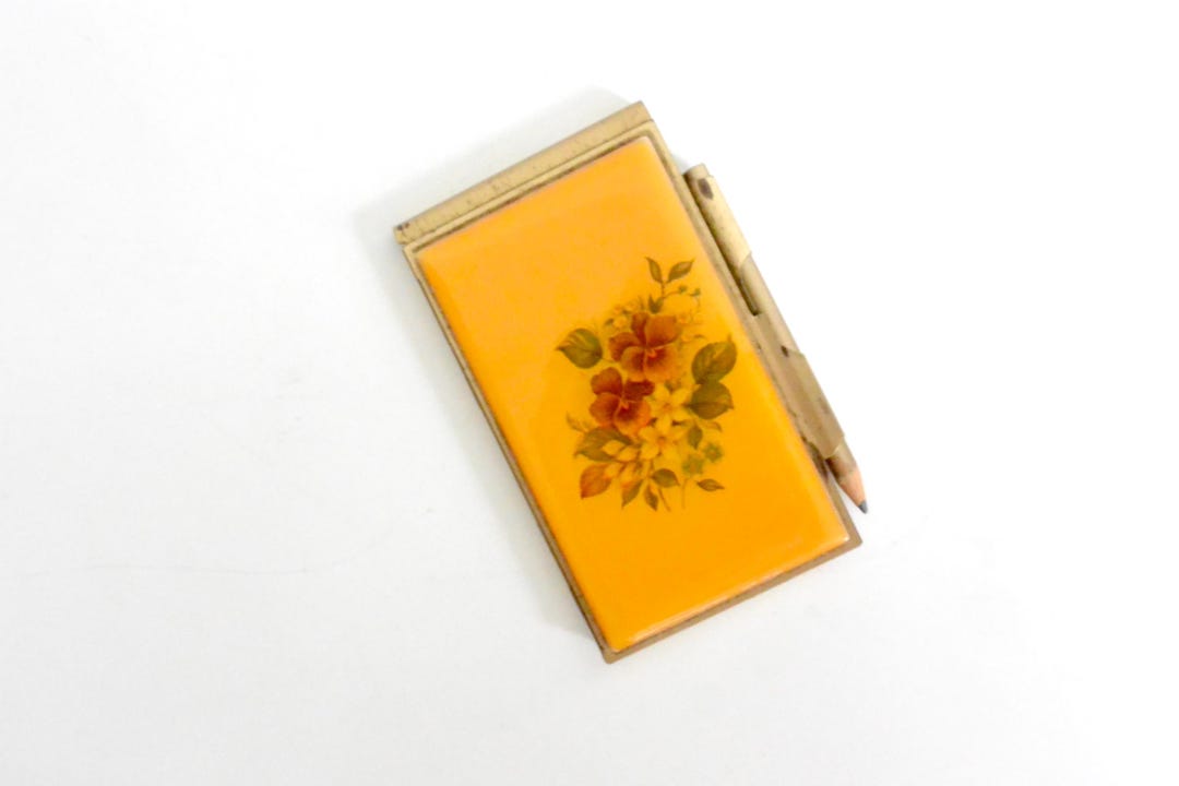 Floral Design Gold Tone Purse Notepad With Pencil Combo / Home ...
