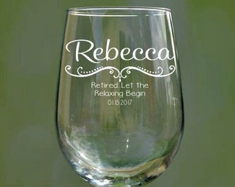 Personalized Retirement Gifts, Retirement Wine Glass, Retirement Gifts, Retirement Gifts for Women, Gift for Retirement, Retired, Retiree