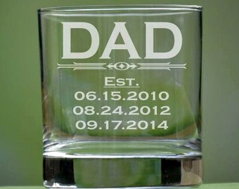 Personalized Whiskey Glass, Dad Gift, Daddy, Abuelo Gift, Grandpa Gift, Nonno Gift, Fathers Day, Fathers Day Gift, Gift for Grandpa, DOF