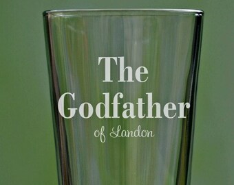 Godfather Pint Glass, Godfather Gift, Baptism Gift for Godparent, Will You Be My Godparent, Christening Gift, Godfather Beer Glass, Pint