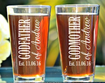 Godparents Gift, Baptism Gifts for Godparents, Will You Be My Godparents, Gifts for Godparents Gift, The Godfather, Godfather Beer Glass