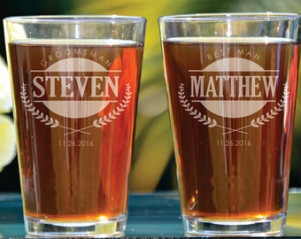Groomsmen Pint Glass, Personalized Pint Glasses, Groomsmen Gift, Wedding Party Gifts, Custom Pint Glass, Will You be my Groomsman, Best man