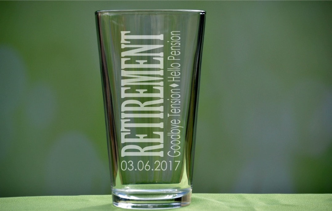 Personalized Retirement Gifts, Retirement Pint Glass, Retirement Gifts