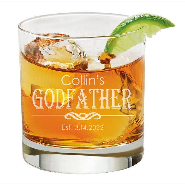 Godfather Whiskey Glass, Godfather Gift, Baptism Gift for Godparent, Will You Be My Godfather, Christening Present, Padrino Ninong Glass