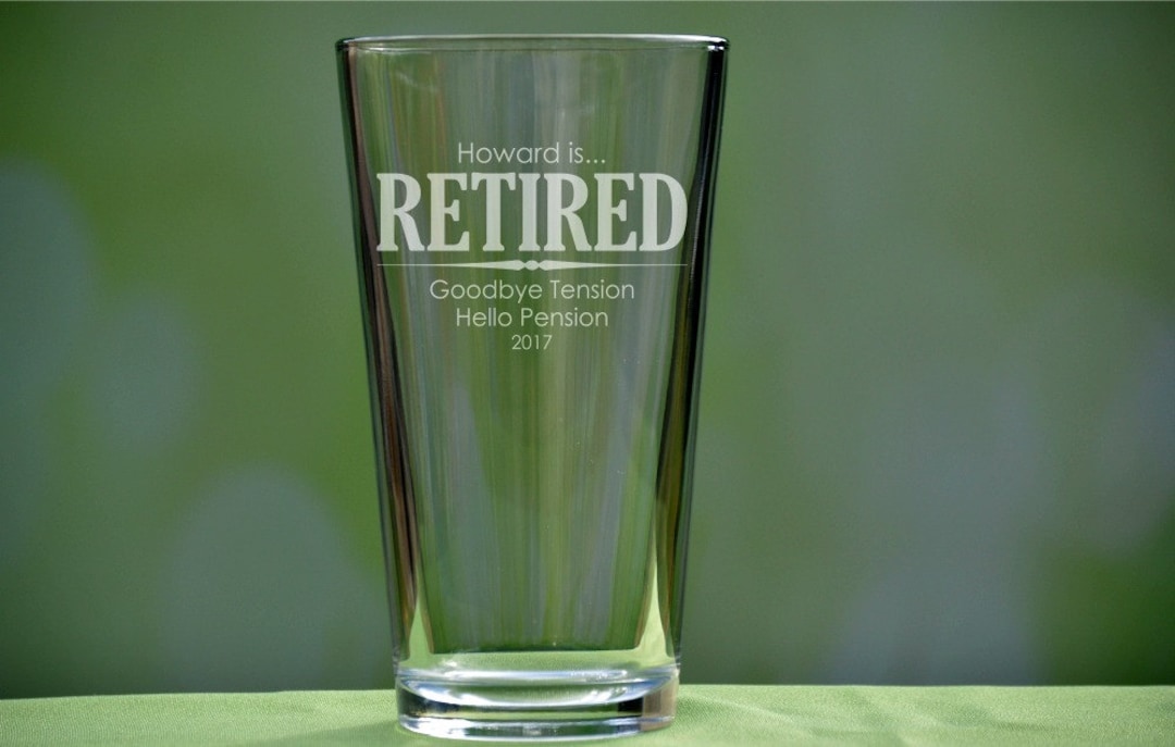 Personalized Retirement Gifts, Retirement Pint Glass, Retirement Gifts