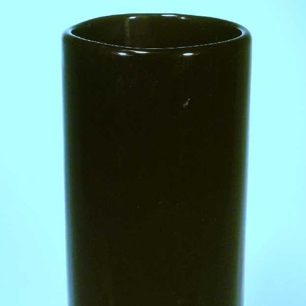 12" Tall Black Porcelain Ceramic Glass Cylinder Floral Bud Vase Factory 2nds, #3102