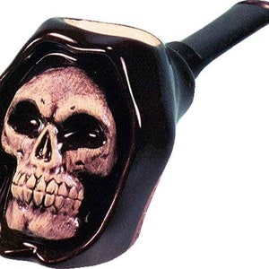 GRIM REAPER Skull Head Bust Michigan Meerschaum Ceramic Glass Tobacco Pipe Hand Crafted in USA