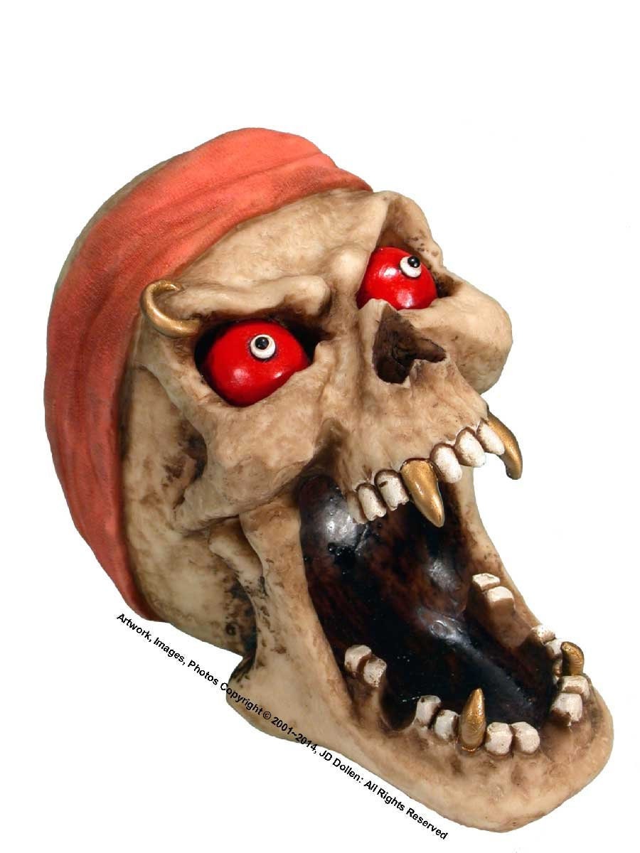 Open Mouth Menacing Demon Dead Head Human Skull Replica Ashtray