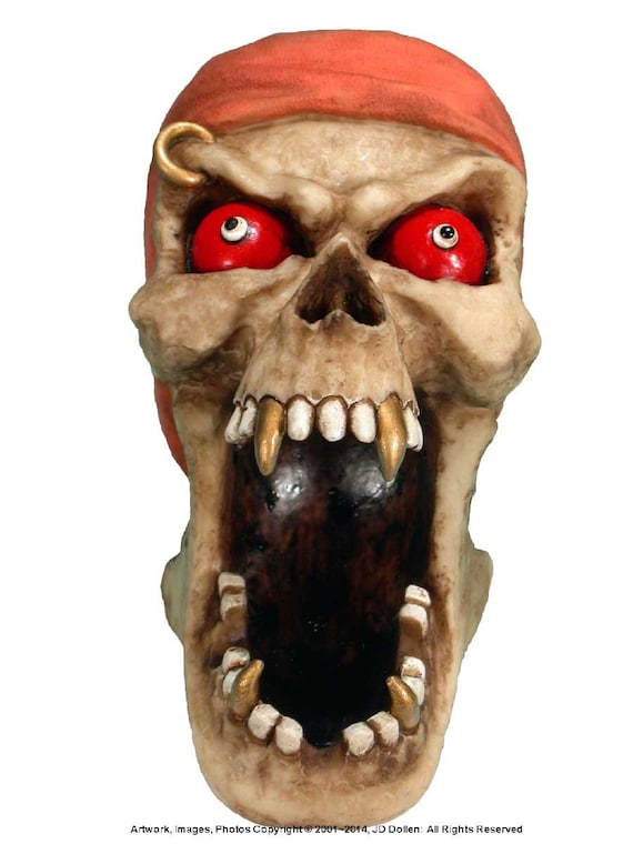 Open Mouth Menacing Demon Dead Head Human Skull Replica Ashtray