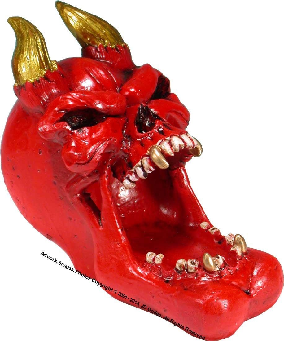 新品未使用！valiem MONSTER MOUTH devil　レア Open Mouth Devil Demon Dead Head Human Skull Replica Ashtray #2894