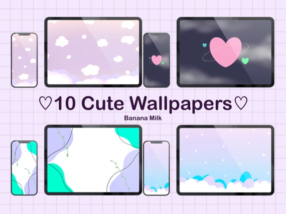 10 Cute Wallpaper Backgrounds Digital Downloads for Phone | Etsy