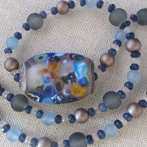 Artisan Floral Choker~Floral Focal Bead Necklace~Colorful Flower Statement Necklace~Women&#39;s Gift~Multi Color Beaded Flower Necklace
