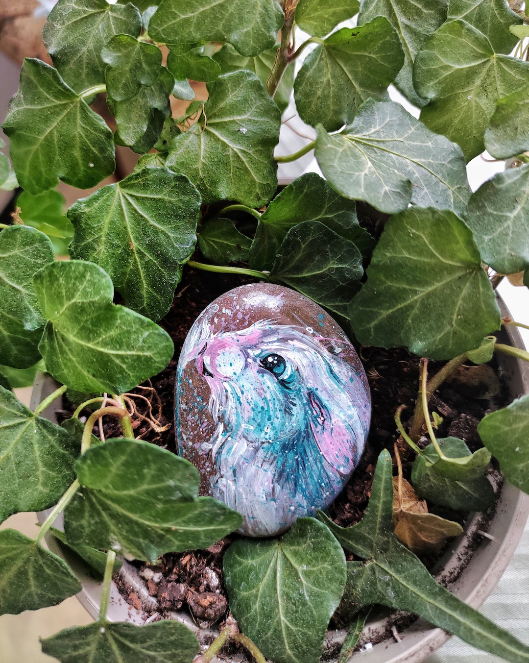 White Rabbit Hand-painted Stones for Home or Garden Decor - Etsy