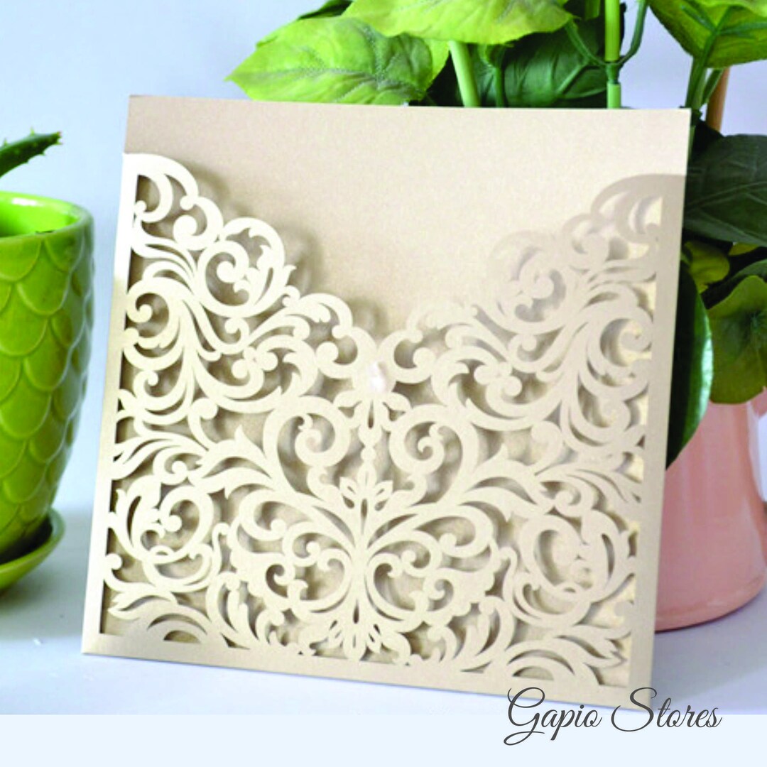 Svg File for Laser Cutting Invitation, Template for Laser Cut Wedding