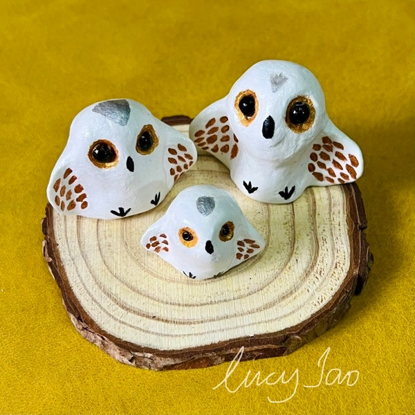 Ensemble familial de chouettes ANWA CLAY par Lucy Iao