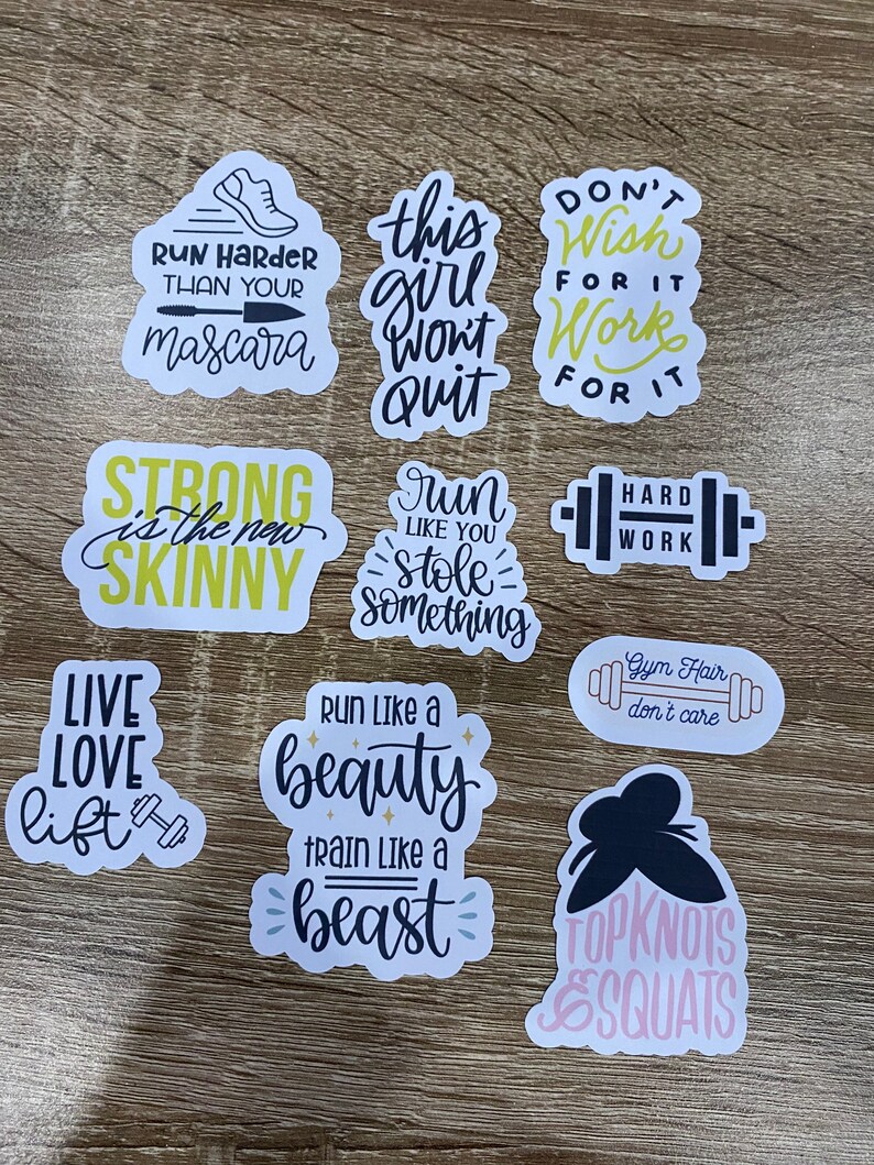 Workout Sticker Pack Gym Sticker Set Fitness Motivation Etsy