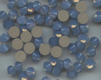 2058 SS34 ABO *** 24 Swarovski Strasssteine flach unten 7,2mm luftblau opal f