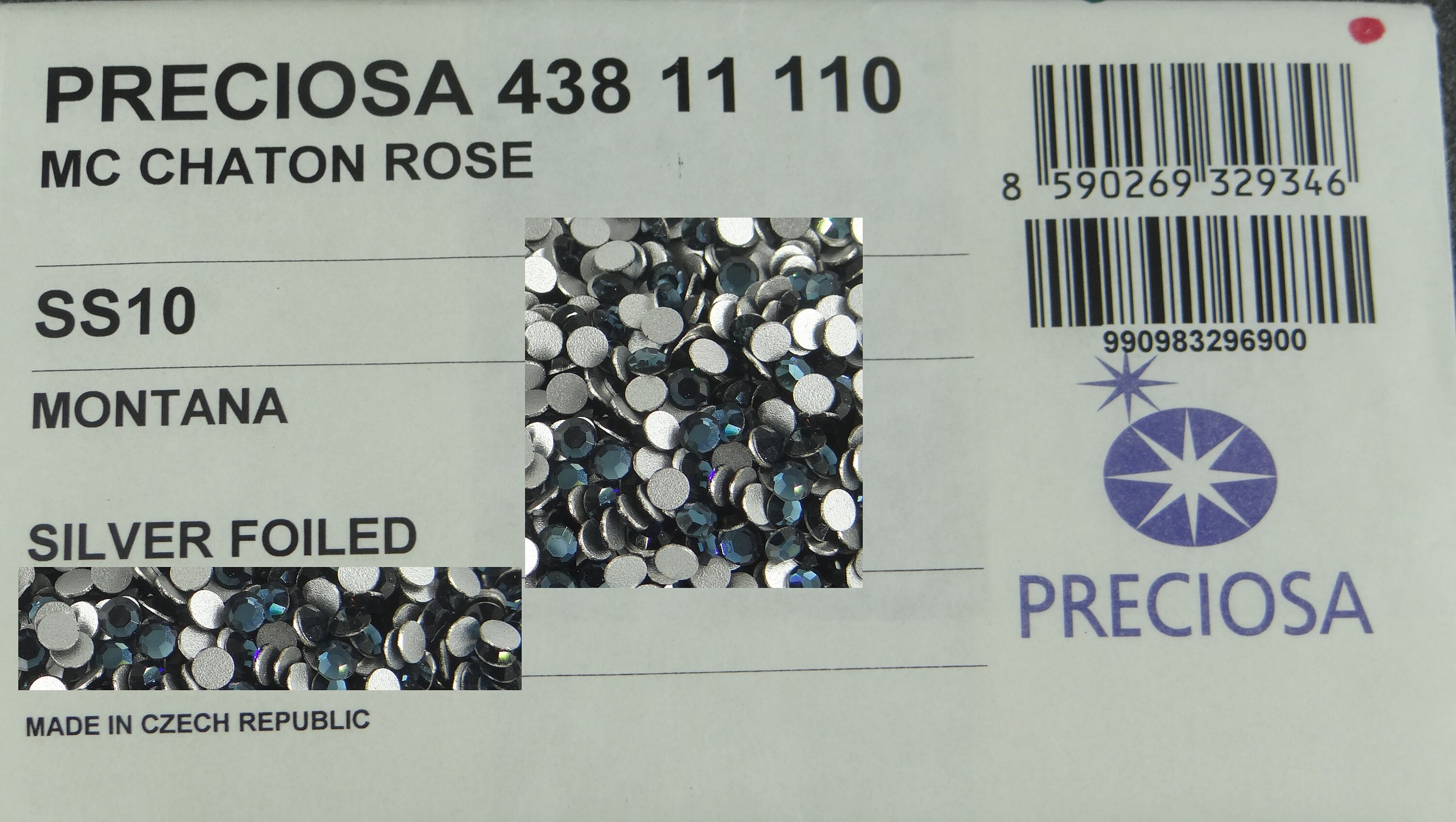 Strass Preciosa Hotfix Montecarlo SS10 (2,80 Mm) - Fond Plat, Thermocollants, Pour Bijoux, Vêtements, Ongles, Décoration