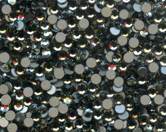 2028 SS12 BD*** 30 Swarovski rhinestones flat back SS12 (3.1mm) black diamond