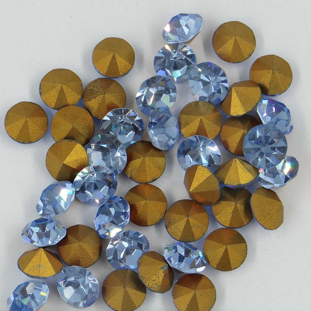 【Swarovski】Stone 36 Swarovski multi-Rhinestone 1-loop round brass drops 12mm