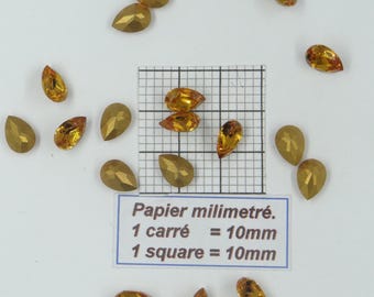 4320 10x7 T *** 12 Swarovski crystal stone 4320 pear 110x7mm point back TOPAZ