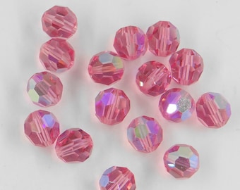 5000 8 RX *** 14 Swarovski round beads ref. 5000 8mm ROSE AB