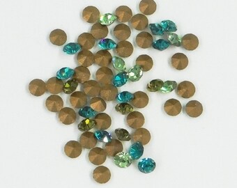 MIX PP26-1 : 60 strass Swarovski fond conique PP26 (3,40mm) MIX 3 couleurs