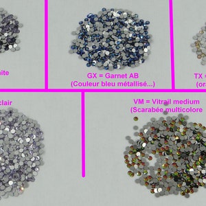 MIX-P-SS7-1 *** 50 PRECIOSA rhinestones flat back SS7 (2,2mm) mix 5 colors