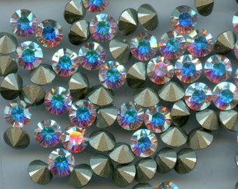 1028 SS30 CI ***  20 Swarovski rhinestones point back SS30 (6,4) CRYSTAL AB