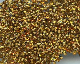 451109 *** 60 vintage rhinestones point back 1,6mm TOPAZ
