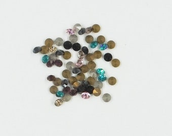 MIX PP20-1 : 60 strass Swarovski fond conique PP20 (2,65mm) MIX 5 couleurs