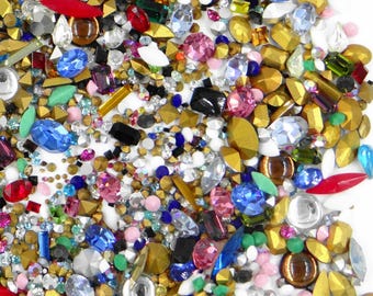MIX ST20 *** Lot von 20 Gramm (ungefähr 1000 Strasssteine) MIX Swarovski und Vintage