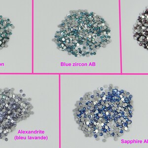 MIX-P-SS7-4 *** 50 PRECIOSA Strasssteine flacher Boden SS7 (2,20mm) Mix 5 Farben