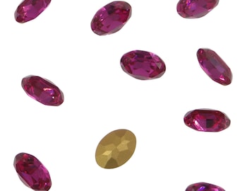 FLASH SALE No. 6 *** 72 Swarovski stones - réf. 4120 - oval conical base 14x10mm FUCHSIA