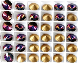 1122 12 VO * 2 Swarovski crystal stones rivoli 1222 12MM VOLCANO