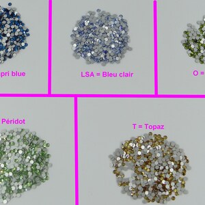 MIX-P-SS7-3 *** 50 PRECIOSA-Strasssteine mit flachem Boden SS7 (2,2 mm), Mischung aus 5 Farben