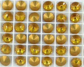 1122 12 T * 2 Swarovski crystal stones rivoli 1222 12MM TOPAZ