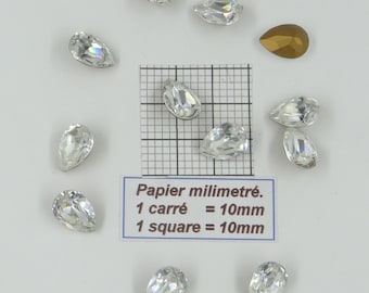 4320 14x10 C * 2/4/12 piedras de cristal Swarovski, en forma de pera, en forma de gota, base cónica, 4320 14x10mm CRISTAL (transparente)