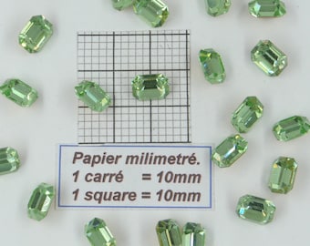 FLASH SALE No. 25 (4600 10X8 P)  72 Swarovski crystal stones 4600 10x8MM octogon point back PERIDOT