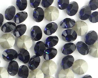 1028 SS39 DI *** 8 strass Swarovski fond conique SS39 (8,3mm) DARK INDIGO