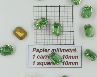 4610 10X8 P * 6/12/24 Swarovski crystal stones 4610 10x8MM octogon point back PERIDOT