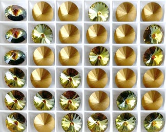 1122 12 SAH * 2 Swarovski crystal stones rivoli 1222 12MM SAHARA