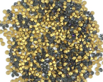 FLASH SALE No. 3 * 1440 Swarovski rhinestones  réf. 1100 PP29 (3?65mm) chaton conical base MORION * Full pack genuine Swarovski